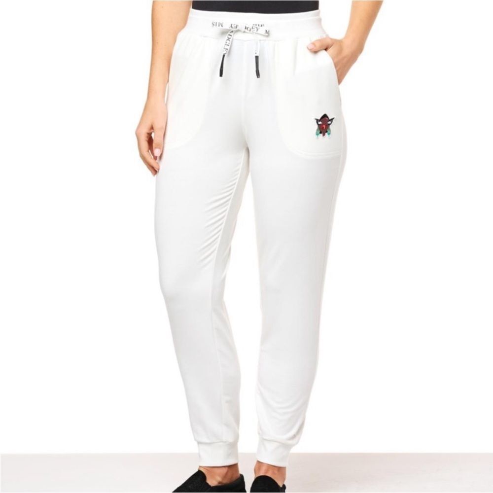 Badgley‎ Mischka White Joggers Lounge Pants Medium New